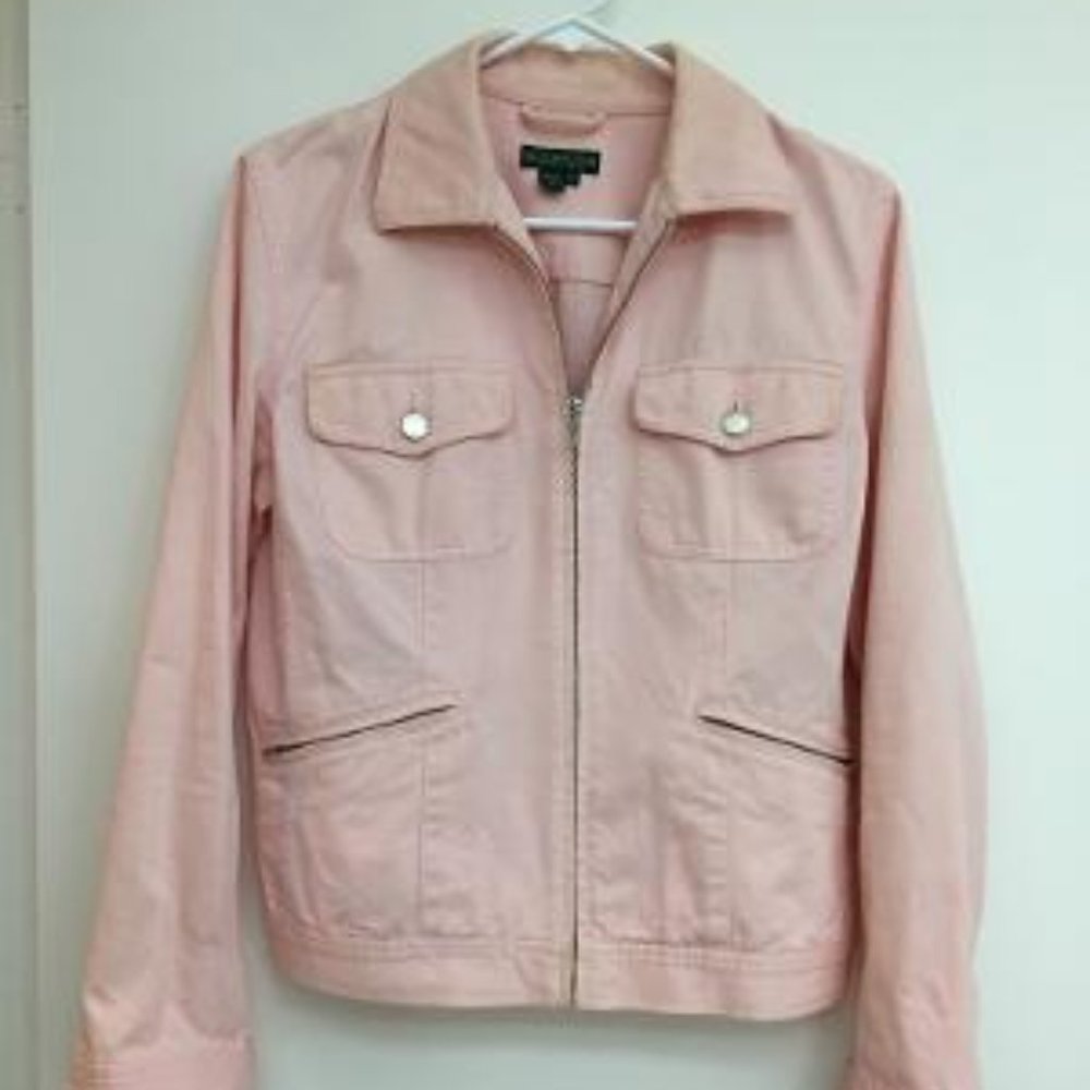 Pink  Denim Jean Jacket by Lauren Jean Company Size M